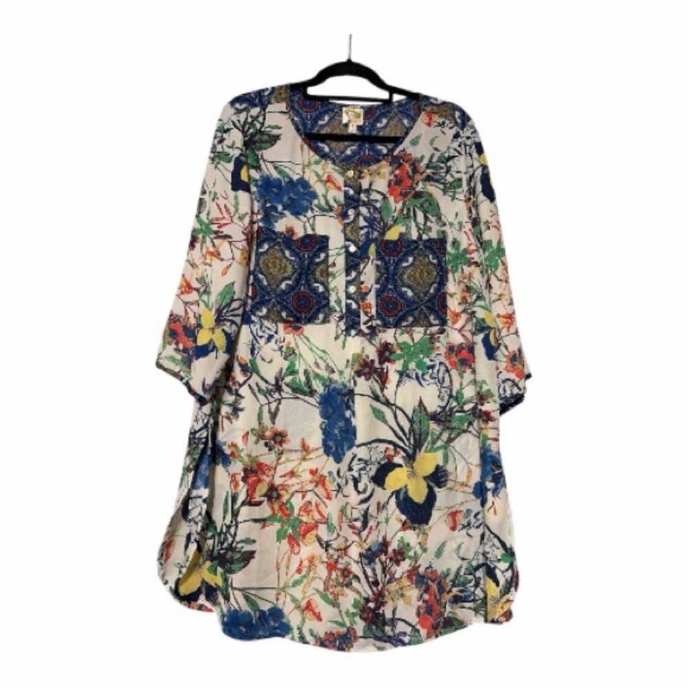 Fig and Flower floral print tunic boho chic - Picture 2 of 5